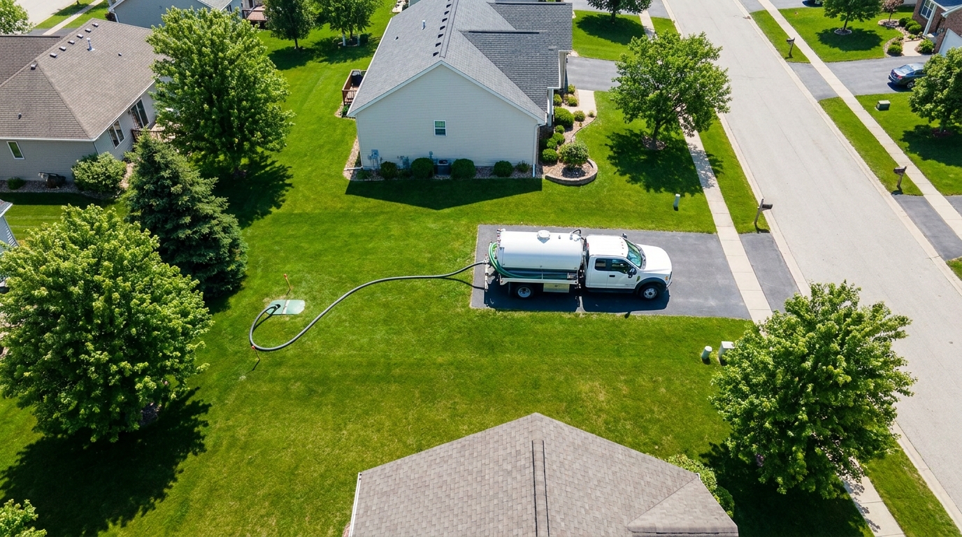 Septic service completed with yard fully restored in Port St. Lucie